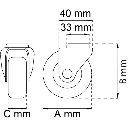 Länkhjul m. centrumhål FZB 50 mm