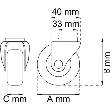Länkhjul m. centrumhål FZB 50 mm