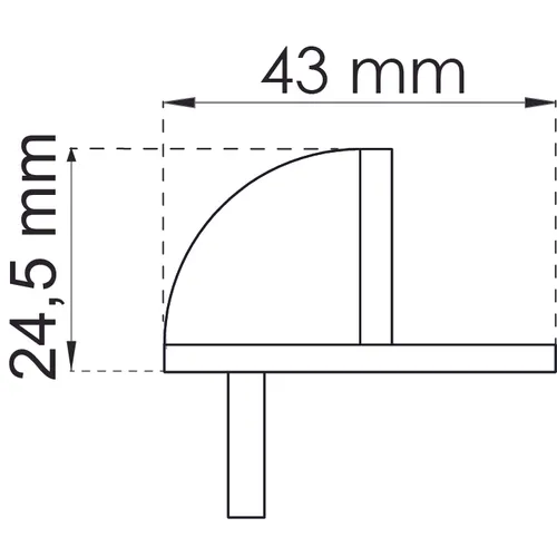 Dörrstopp 2897 43 mm, Rostfri