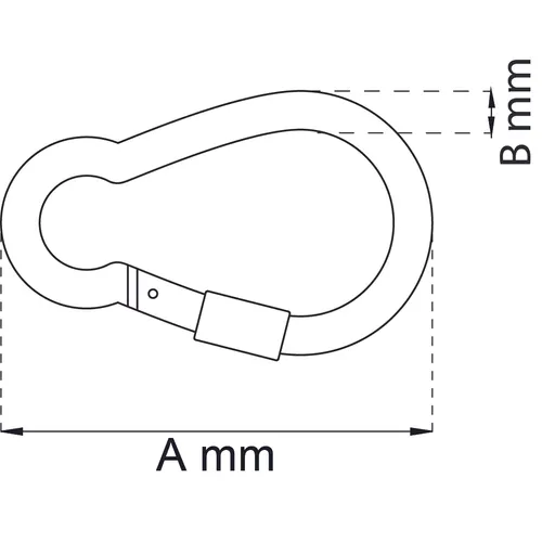 Karbinhake  245S m. spärrfunktion 80x8 mm, FZB