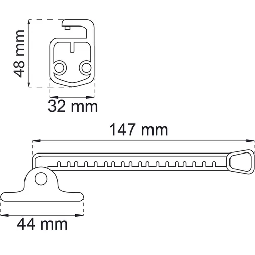 Fönsterhållare 1225-2 Inåtgående Vit