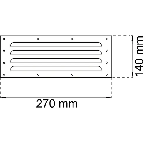 Ventilgaller t. garageventil 140x270 mm, FZB