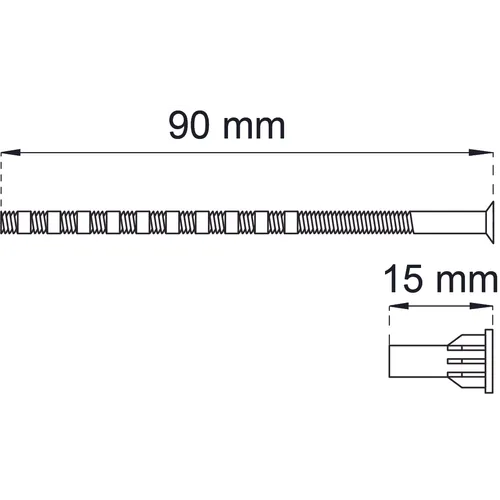 Skruv med hylsmutter M5 90 mm, Polerad mässing, 2-pack