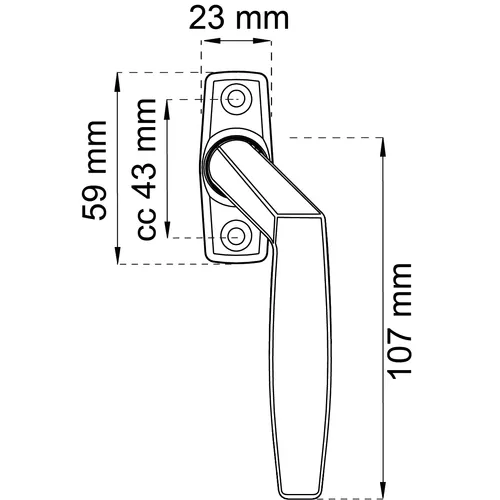 Fönsterhandtag 2162 Höger, Matt krom