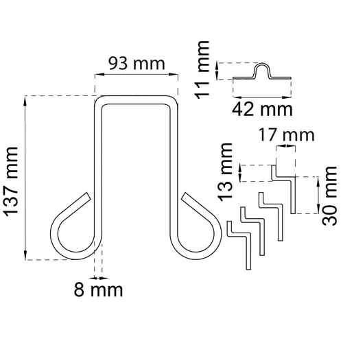 Grindklinka för grindstole 93 mm, Svart