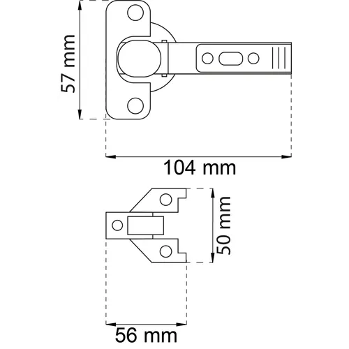 Självstängande gångjärn heltäckande 110°, 2-pack