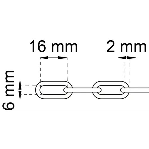 Kätting 100-11 Ø 2 mm, Vit, 2 m
