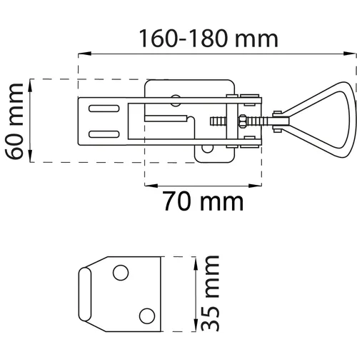 Excenterlås ställbar 160-180 mm, FZB