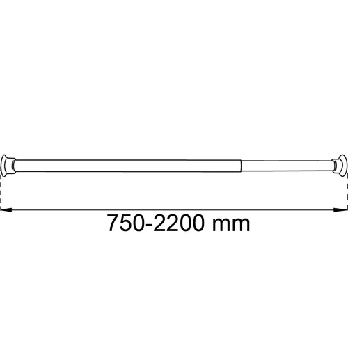 Expanderstång Vit, 750-2200 mm
