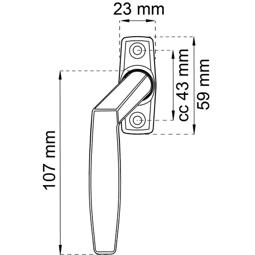 Fönsterhandtag 2162 Vänster, Krom