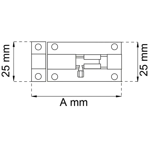 Skjutregel Mässing 4539 63 mm, Krom