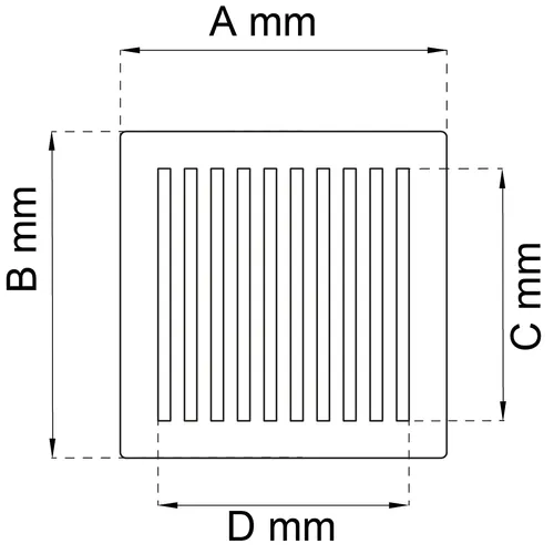 Evakueringsgaller 912 150x150 mm, Vit