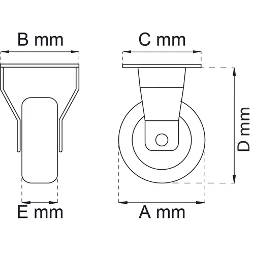 Fast hjul FZB 100 mm