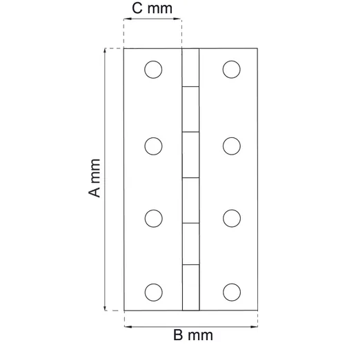 Gångjärn FZB 75x50x21 mm, 2-pack
