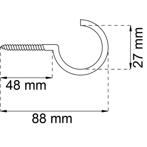 Klädstreckskrok FZB 90 mm