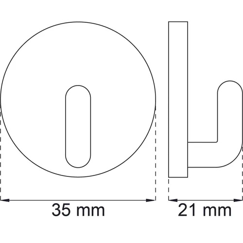 Krok rund självhäftande Vit, Ø 35 mm, 2-pack