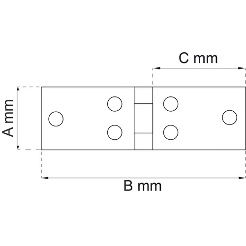 Gångjärn FZB 26x70x31 mm, 2-pack