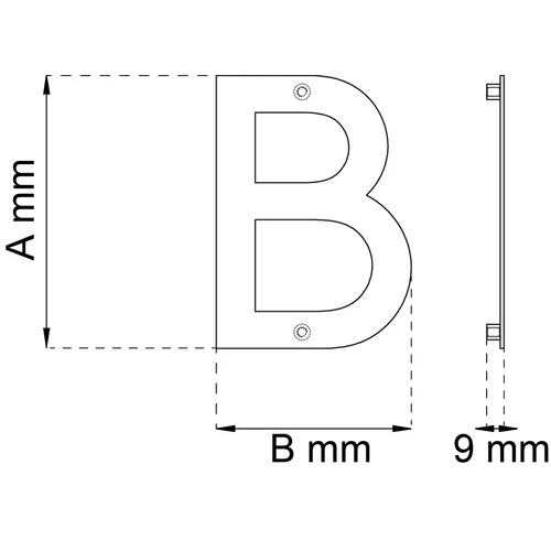 Bokstav Home Rostfri B