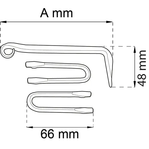Kasthake 1350 100 mm, Svart