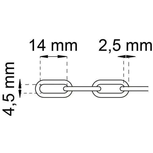 Kätting 250 Ø 2,5 mm, Nickel, 2 m