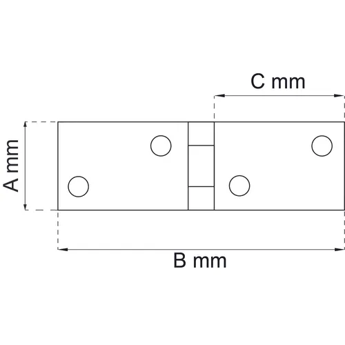 Gångjärn FZB 19x70x30 mm, 2-pack