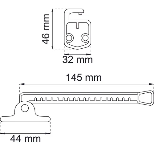 Fönsterhållare 1224-2 Inåtgående Vit