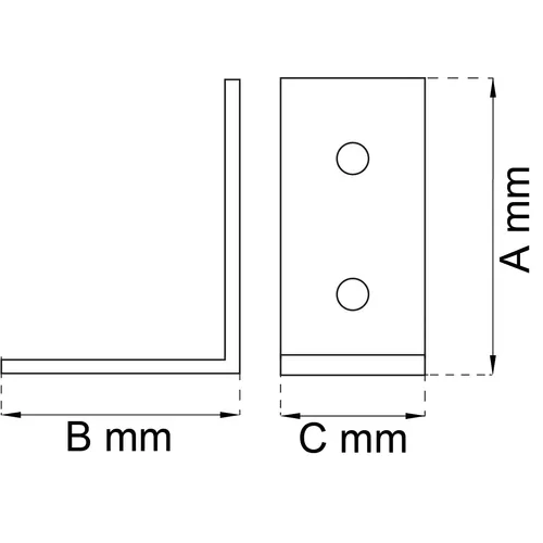 Vinkeljärn FZB 100x100 mm, 2-pack