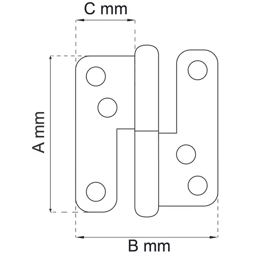 Lyftgångjärn justerbara 110 mm, Vänster, FZB, 2-pack