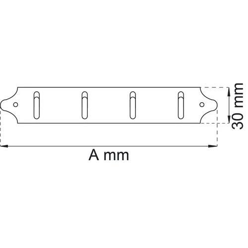Handdukshängare 124 Nickel 106 mm, 2 krokar