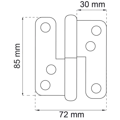 Lyftgångjärn 85 mm, Höger, FZB, 2-pack