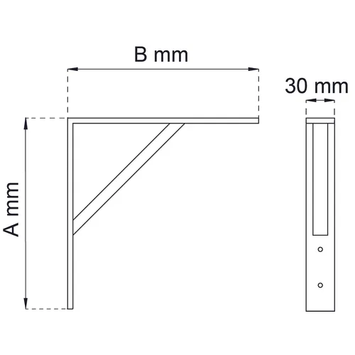 Konsol stål förstärkt 265x300 mm, Vit