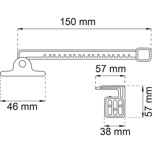 Fönsterhållare 66 Inåtgående Vit