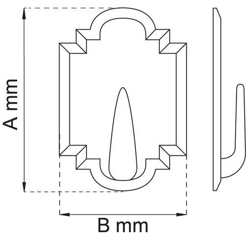 Krok självhäftande Vit, 30 mm, 2-pack