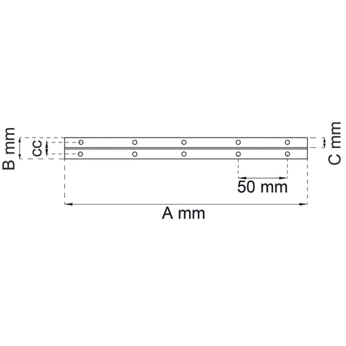 Pianogångjärn 195 32x3540 mm, Rostfri