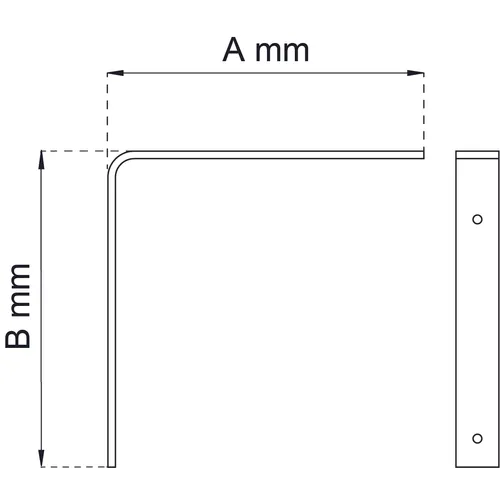 Konsol 6080 stål 125x150 mm, Vit