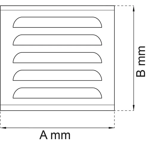 Ventilgaller u. ram 250x250 mm, FZB