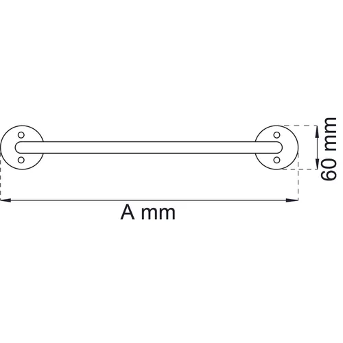 Badkarshandtag 3407 600 mm, Vit