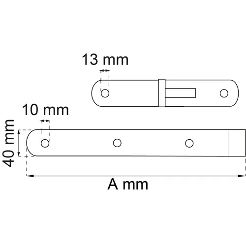 Hakgångjärn 212B Bockade 600 mm, FZB