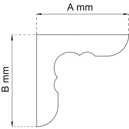 Konsol allmoge furu 180 mm, Vit