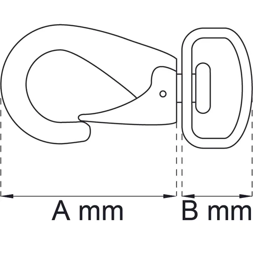 Karbinhake m. svirvel 45x20 mm, FZB