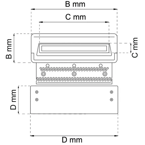Brevinkast 4 med baklucka Nickel, 55-59 mm