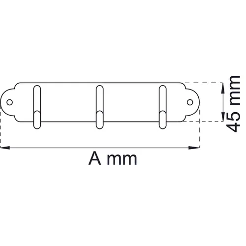Handdukshängare 1803 3 krokar, krom
