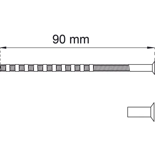Skruv med hylsmutter M4 90 mm, Nickel, 2-pack
