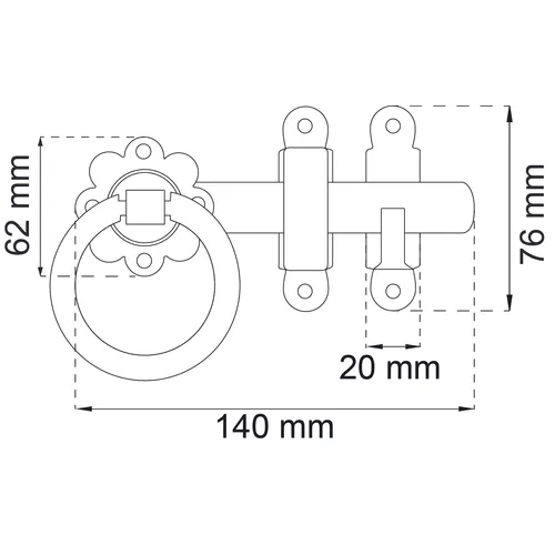 Grindklinka smide Svart