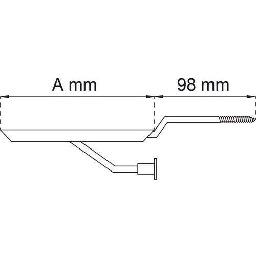 Fönsterbänkskonsol m. stödskruv, sänker 20 mm 120 mm, Vit