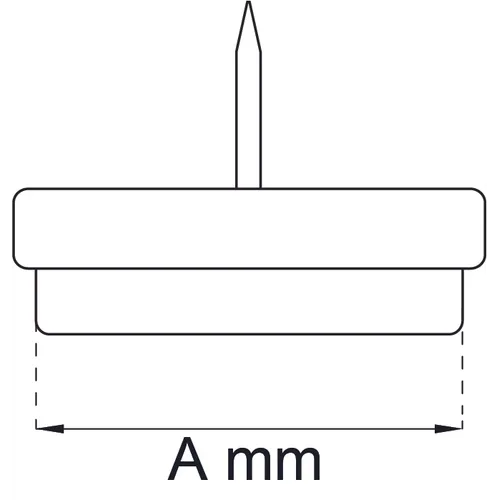 Golvskydd filt m. spik 26 mm, 8-pack