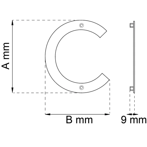 Bokstav Home Rostfri C