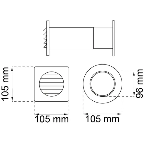 Blockventil 486 Grå/vit, Plast