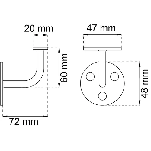 Ledstångskrok 87 Nickel