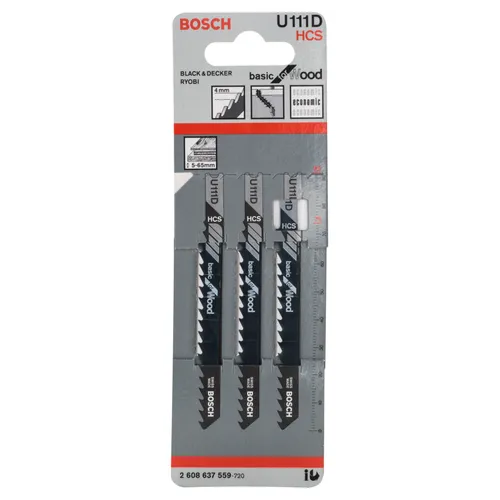 Sticksågsblad U 111 D Basic Trä 100 mm, 3-pack